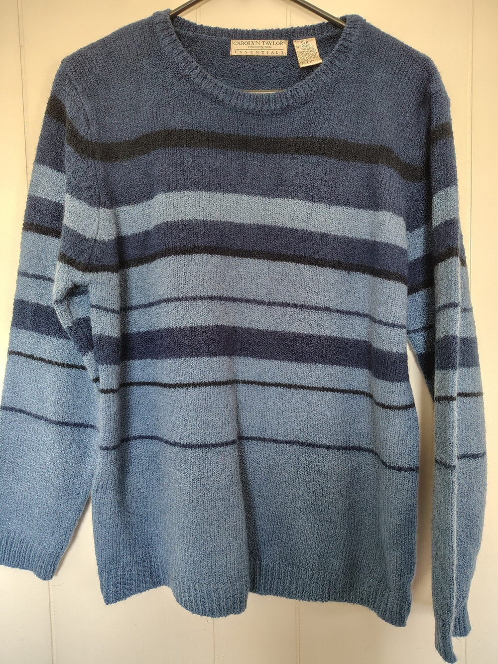 Carolyn Taylor Essentials Blue Striped Knit Sweater S/P